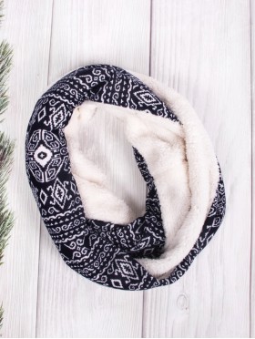 TWO TONE PATTERN LOOP SCARF